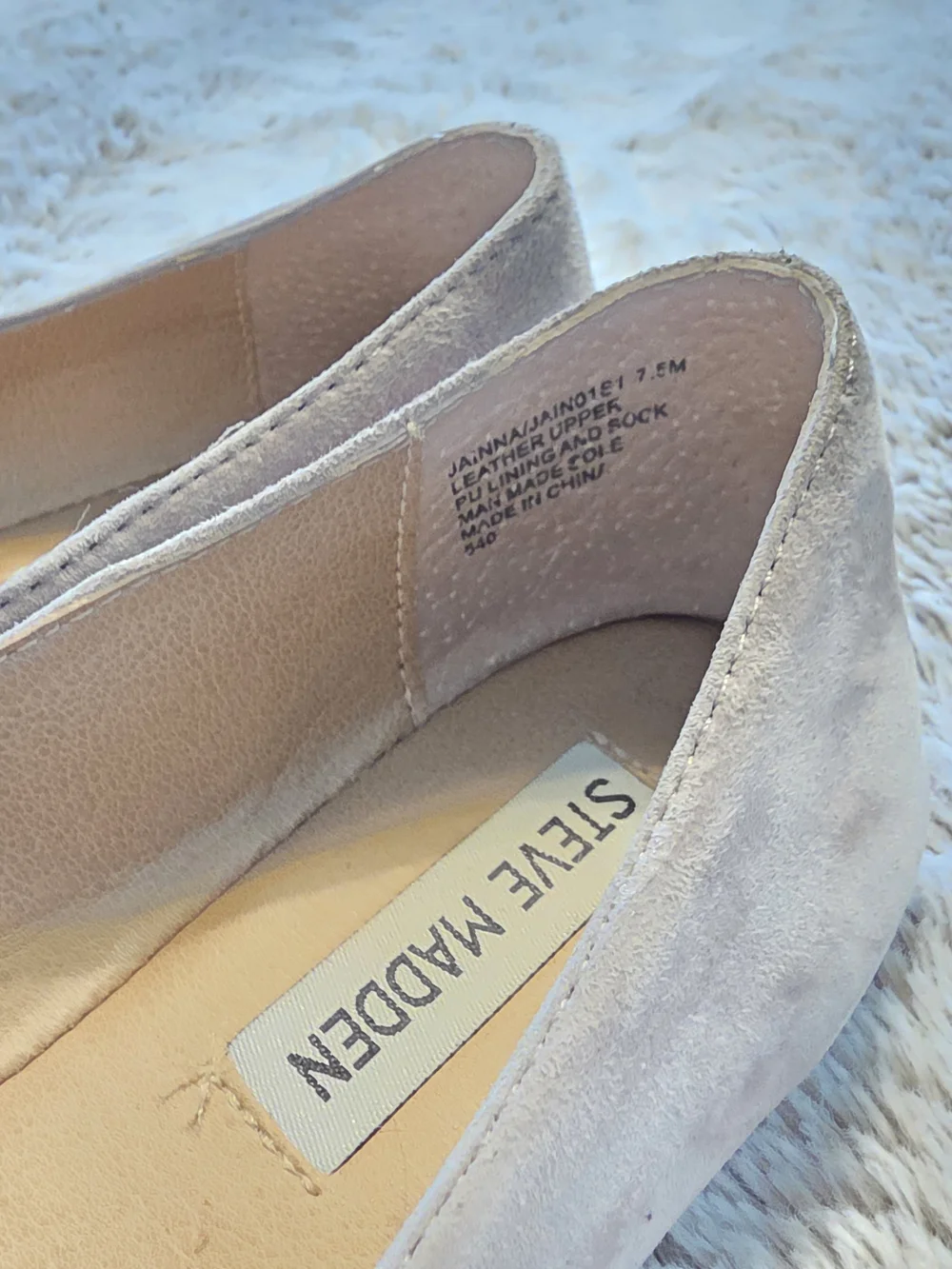 Steve Madden Taupe Suede Pointed-Toe Loafers 7.5 - Picture 3 of 6